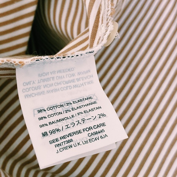 J. Crew Wrap Blouse White & Tan Stripes Waist Tie - Picture 15 of 16